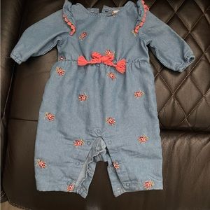 01-Baby Romper, blue, up to 3 months, beautiful in good condition, Daisy Fuentes